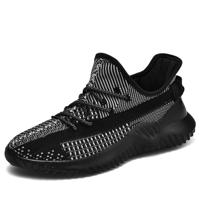 Spring Fashion Flying Woven Sneakers Men'S Running Shoes Breathable Mesh Shoes