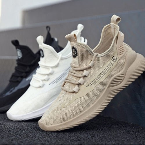 Casual Sports Shoes Men'S Summer Running Trendy Shoes All-Match Fly Woven Mesh Men'S Shoes