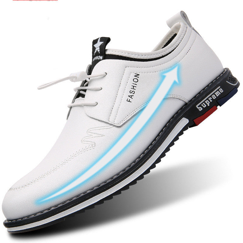 Summer New Leisure Hollow Out Shoes Large Size Real Leather Shoes Men'S Korean Sports Leisure