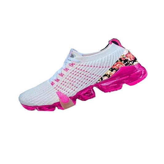 Round Toe Low-Top Spot Flying Woven Breathable Sports Shoes