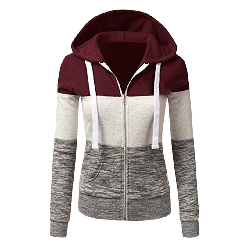 Colorblock Hooded Pullover Sweatshirt