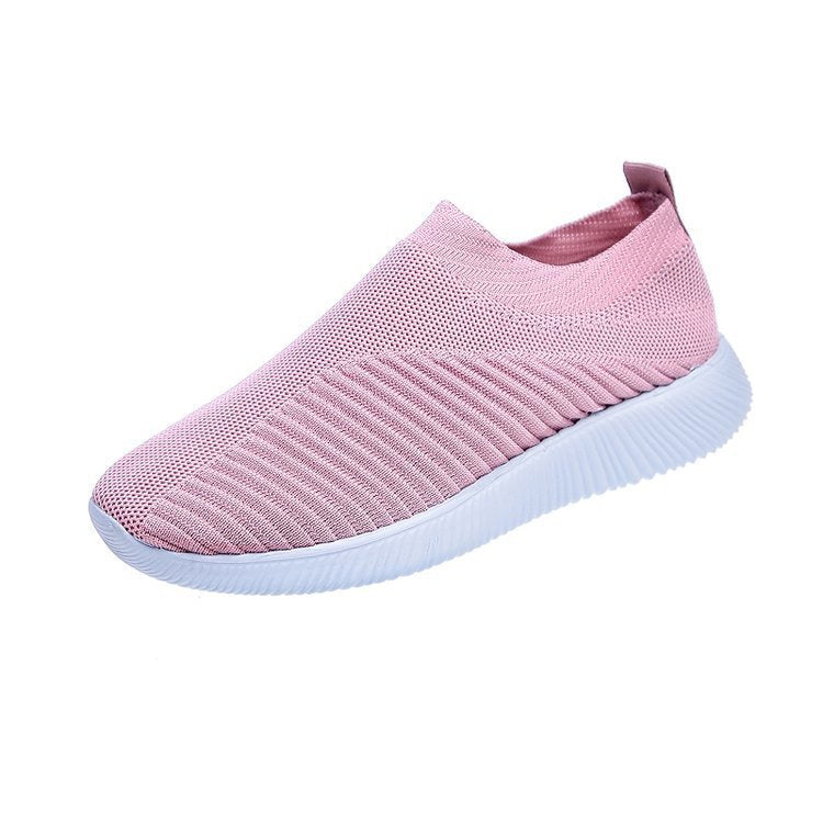 European And American Popular Flying Woven Women'S Shoes Soft Sole Casual Light Mother'S Sports Shoes