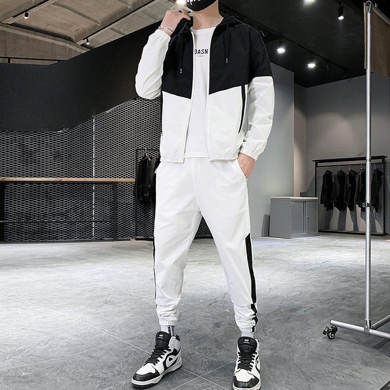 Sports Suit Men's Hooded Jacket Trousers Two-Piece Suit