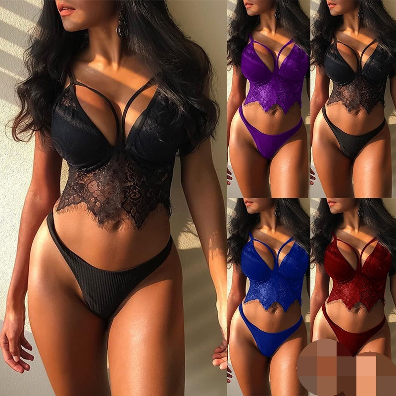 New Style Sexy Lingerie Women Lace Sexy Lingerie Product Information： Fabric name: Polyester Main fabric composition: chlorinated fiber (chlorinated fiber) The content of the main fabric ingredient: 80 (%) Lining composition: Chlorine fiber (chlorinated f