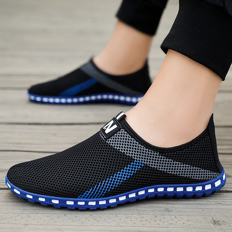 Soft Sole Sandals Trend Peas Shoes Hollow Breathable Casual Shoes Men