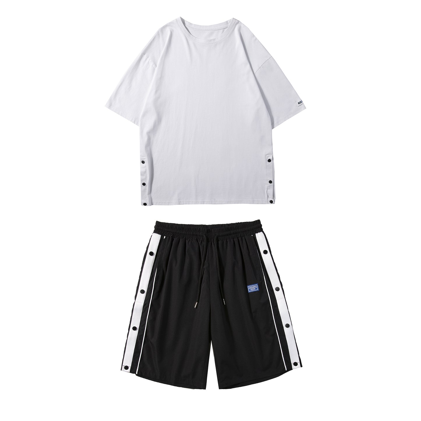 Sommer-Set mit Rundhals-Kurzarm-T-Shirt, Shorts für Herren, lässiger lockerer Sportanzug für Herren