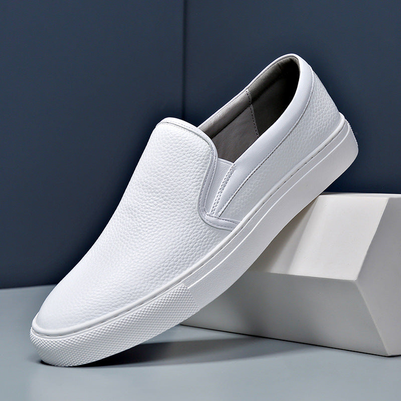 Men's White Shoes Leather Comfortable And Breathable Loafers