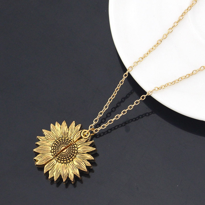 You Are My Sunshine Sunflower Necklace Women Men