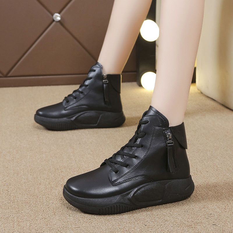 Women's Autumn And Winter Fleece-lined Platform Ankle Boots