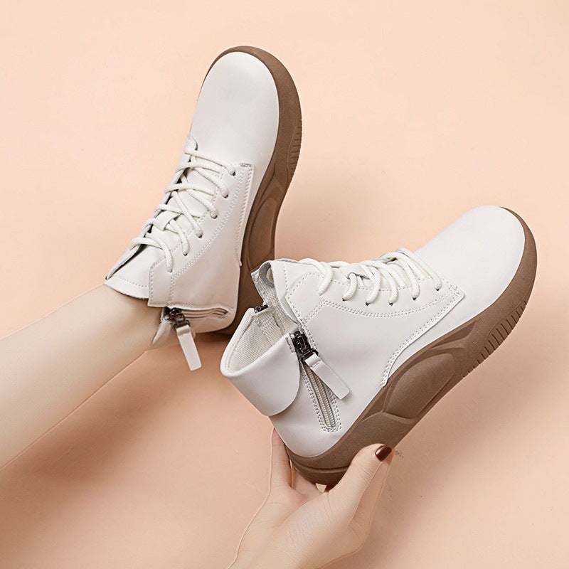 Women's Autumn And Winter Fleece-lined Platform Ankle Boots