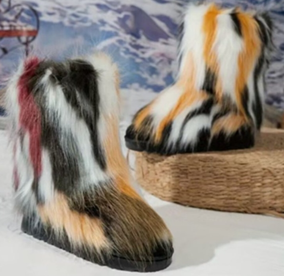 Plus Size Women's Shoes Fashion All-match Fur Boots Women's Shoes