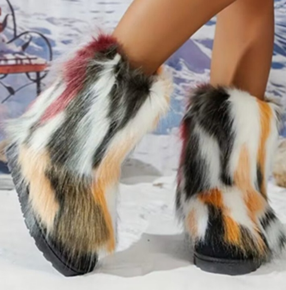 Plus Size Women's Shoes Fashion All-match Fur Boots Women's Shoes