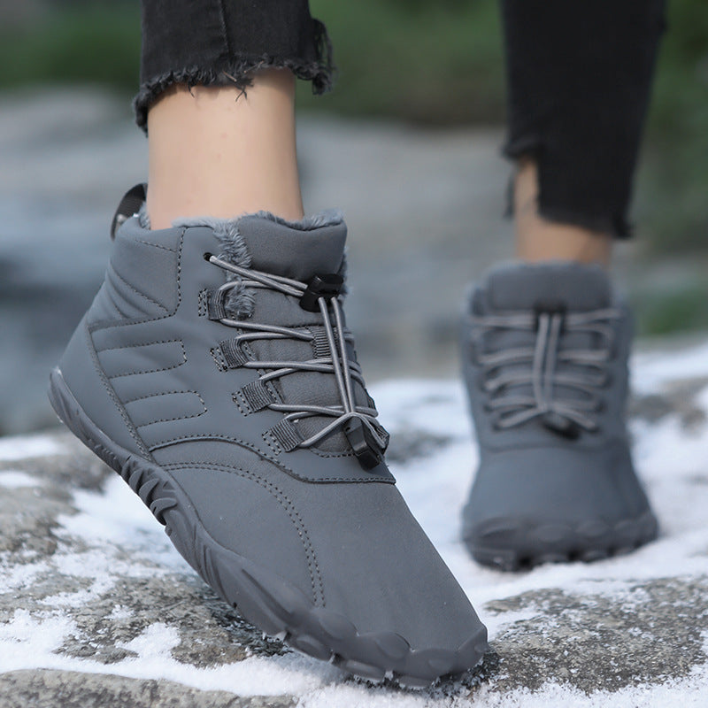 Snow Boots Couple Fleece-lined Waterproof Outdoor Cotton-padded Shoes Non-slip Winter Cotton Boots