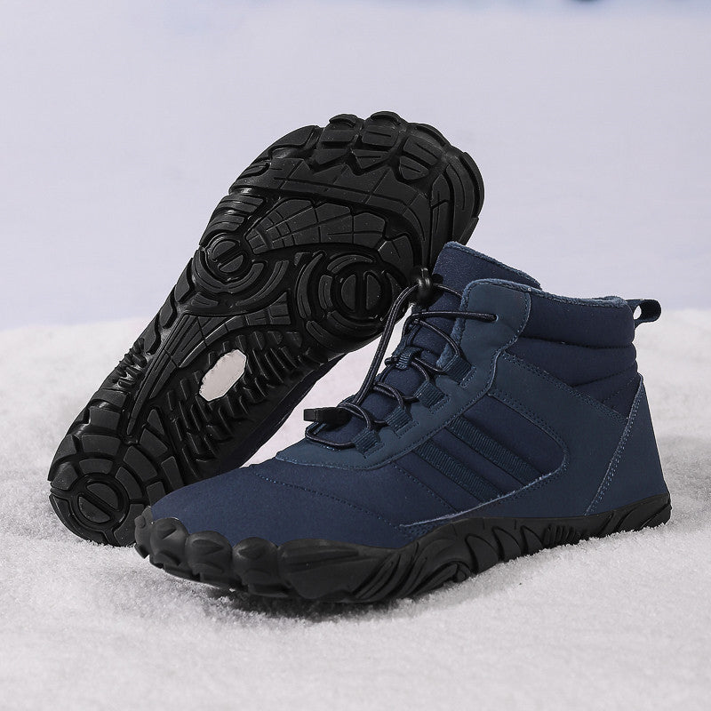 Hohe Schneestiefel zum Wandern, Camping, Wanderschuhe, Skifahren, rutschfest und warm aus Samt