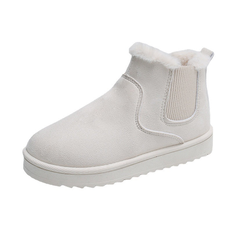 Fleece-lined Plus Size Short Boots Cotton Shoes Women's Cotton Snow Boots