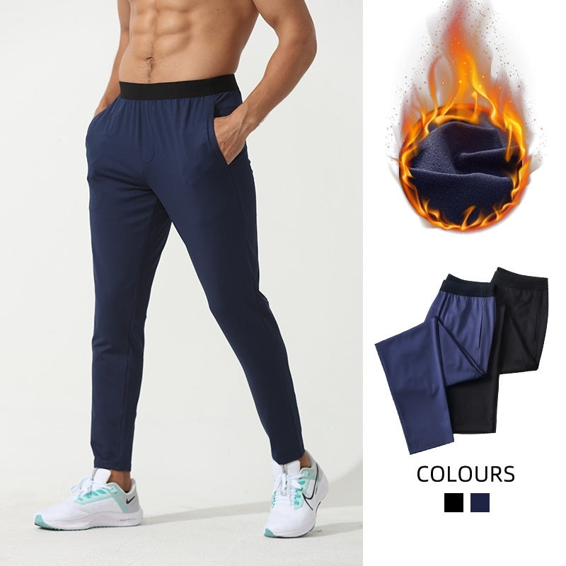 Autumn And Winter Men's Fleece-lined Track Pants