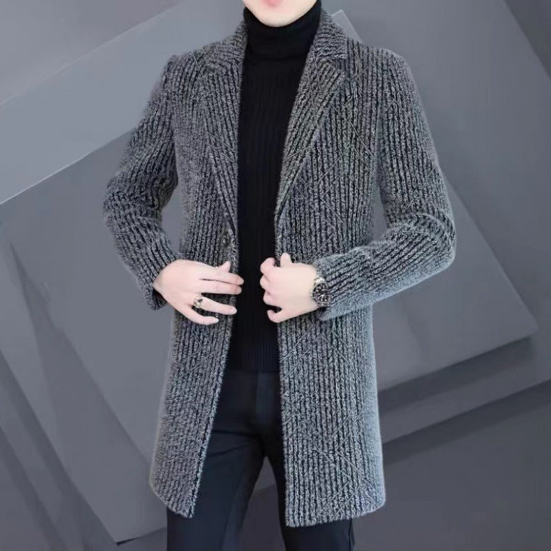 Men's Duster Mid-length Slim-fit Woolen Coat