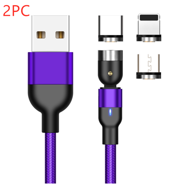 Essager-Cable magnético giratorio de 360 ​​grados, Cable de carga USB tipo C, cargador magnético de carga rápida, Cable Micro magnético giratorio de 540