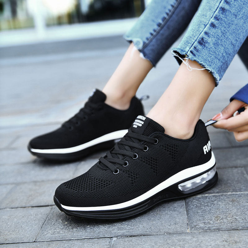 Flying Woven Air Cushion Casual Sports  Platform Womens Travel Shoes