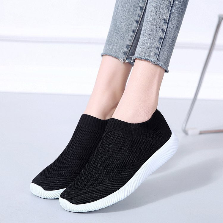 Fly woven socks shoes stretch fabric women's shoes