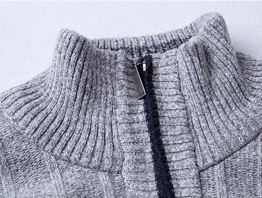 Thickened Half High Neck Long Sleeve Sweater Men