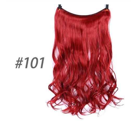 S-noilite 20 inches Invisible Wire No Clips in Hair Extensions Secret Fish Line Hairpieces Silky Straight Synthetic