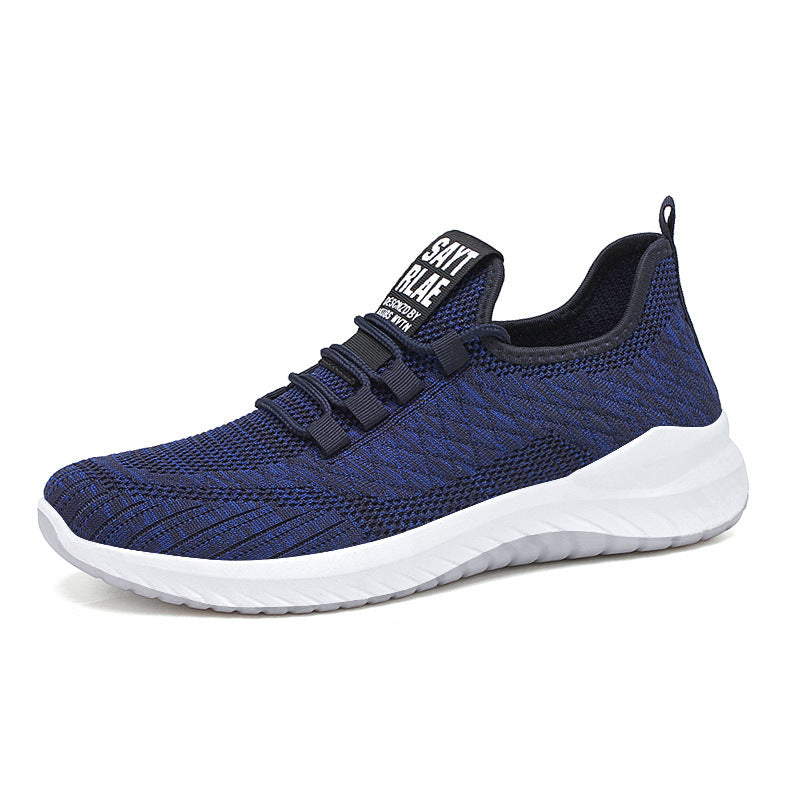 New Men's Flying Woven Lace-up Running Shoes