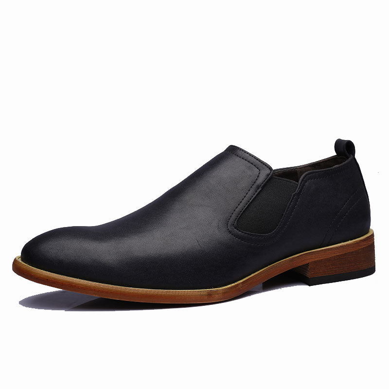 Men's leather shoes British breathable men's shoes