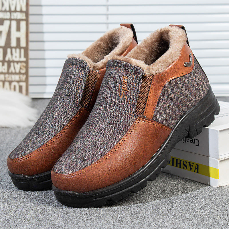 Winter Old Beijing Cloth Shoes Men's Cotton Velvet Thermal And Thickening