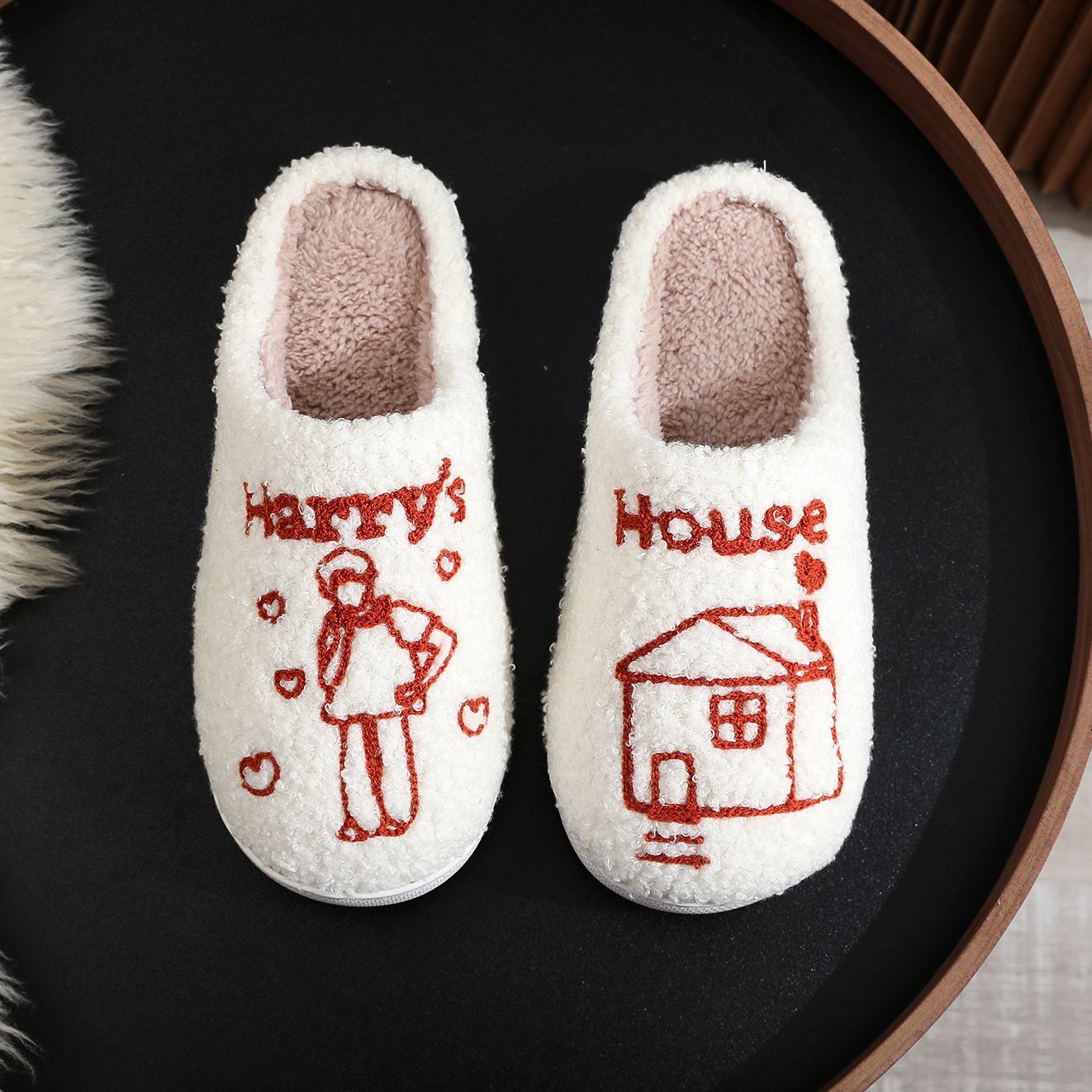 Men's And Women's Fashion Platform Plush Cotton Slippers