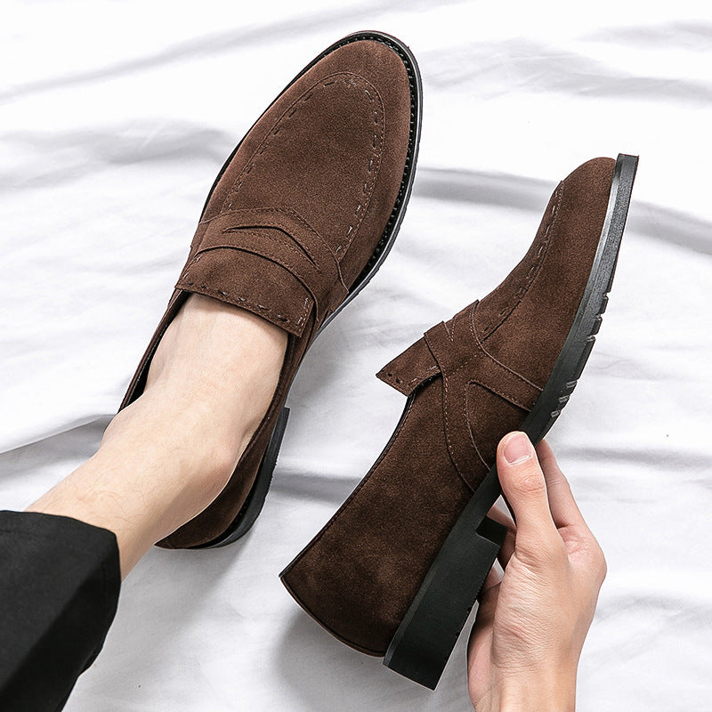 Pointed Casual Shoes British Suede Men