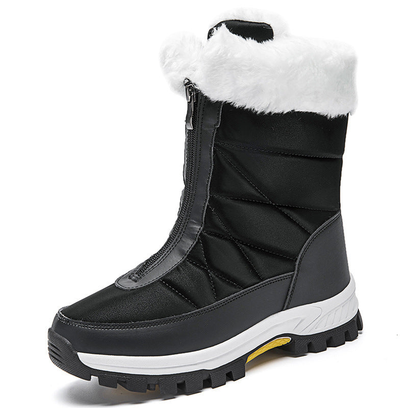 Waterproof Snow Boots Women's Mid-calf Front Zipper