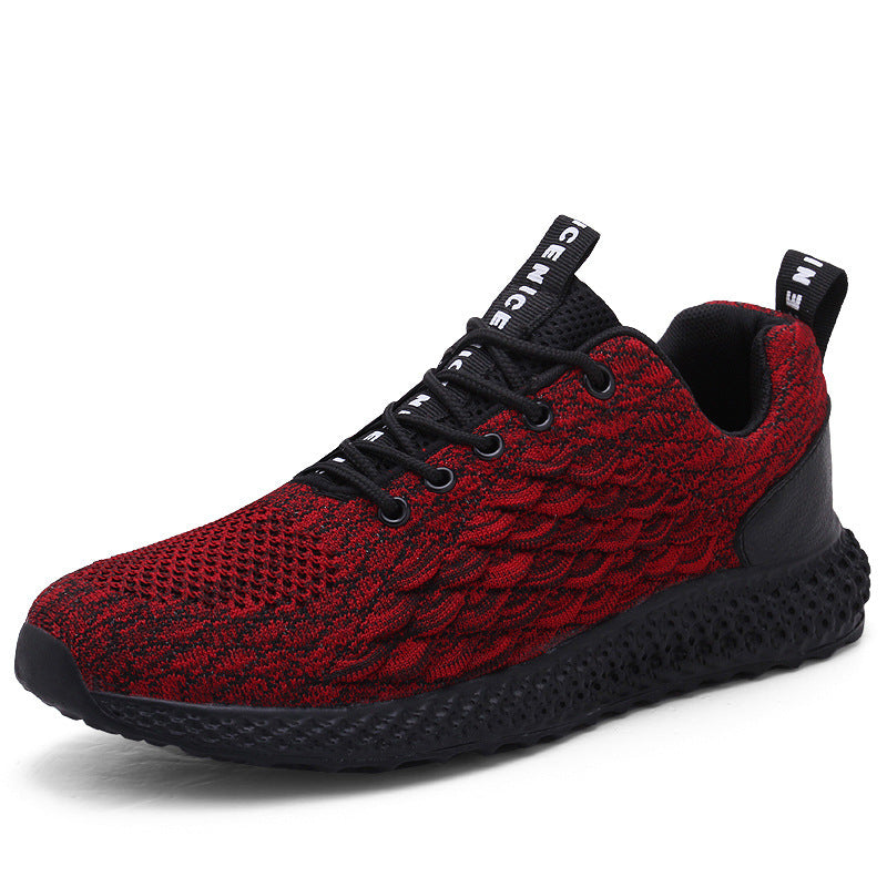 Mesh flying woven breathable shoes men