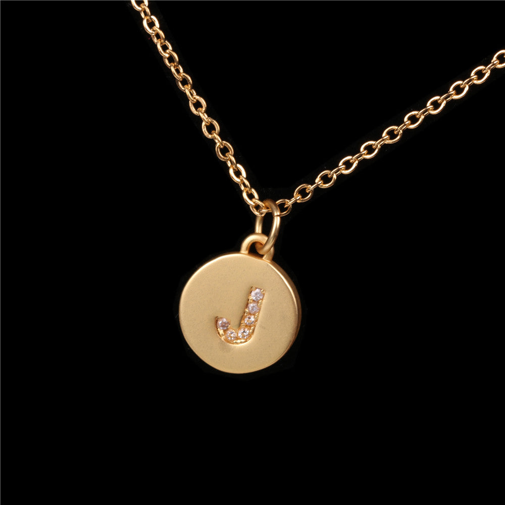 26 English Letter Pendant With Diamond Frosted Matte