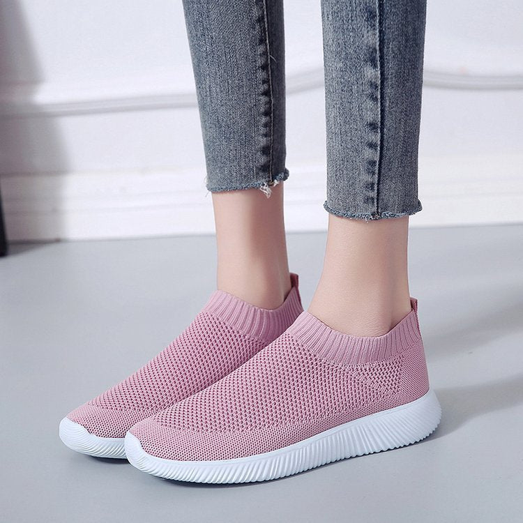 Fly woven socks shoes stretch fabric women's shoes