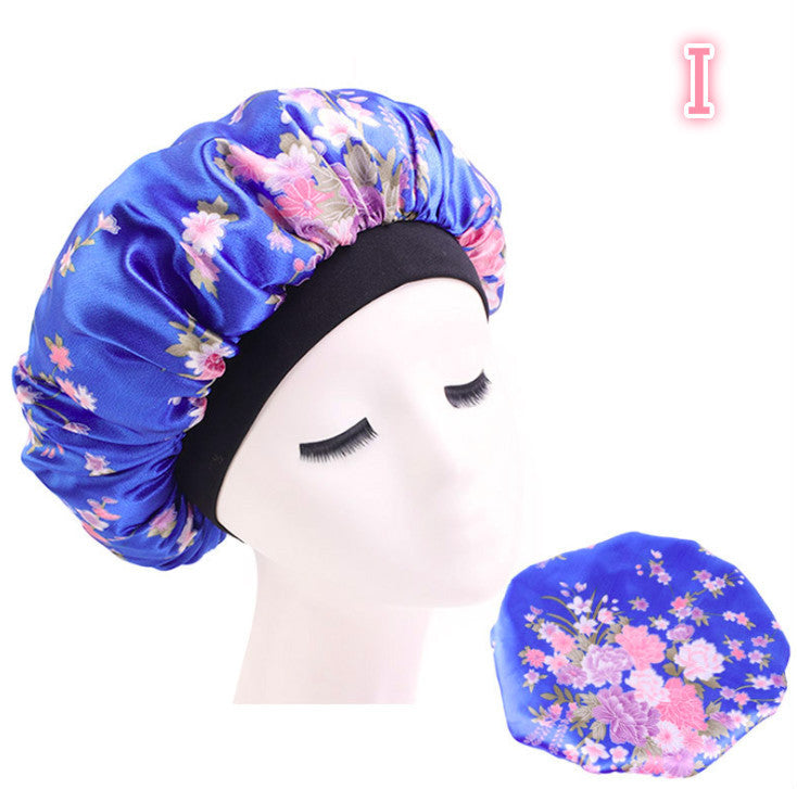 Beauty print Satin silk Bonnet sleep night cap