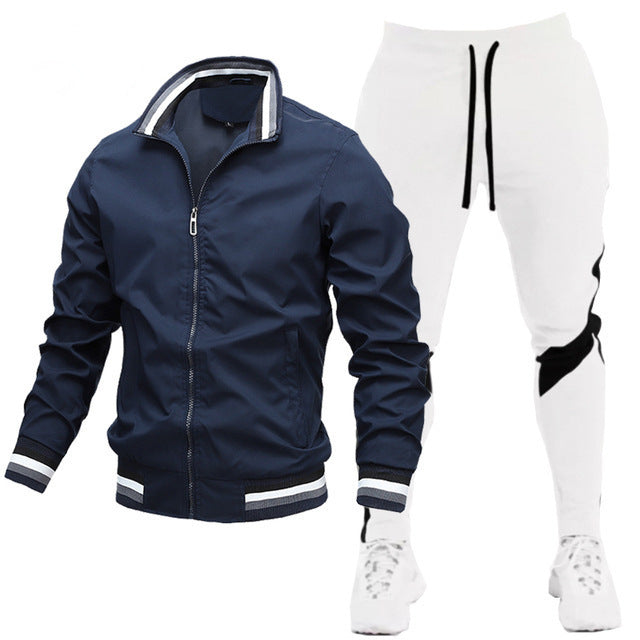 Street Running Sports Teen Jacke Stitching Printing Jogginghose Anzug