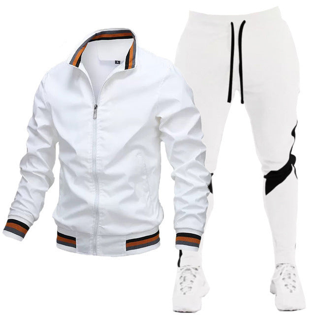 Street Running Sports Teen Jacke Stitching Printing Jogginghose Anzug