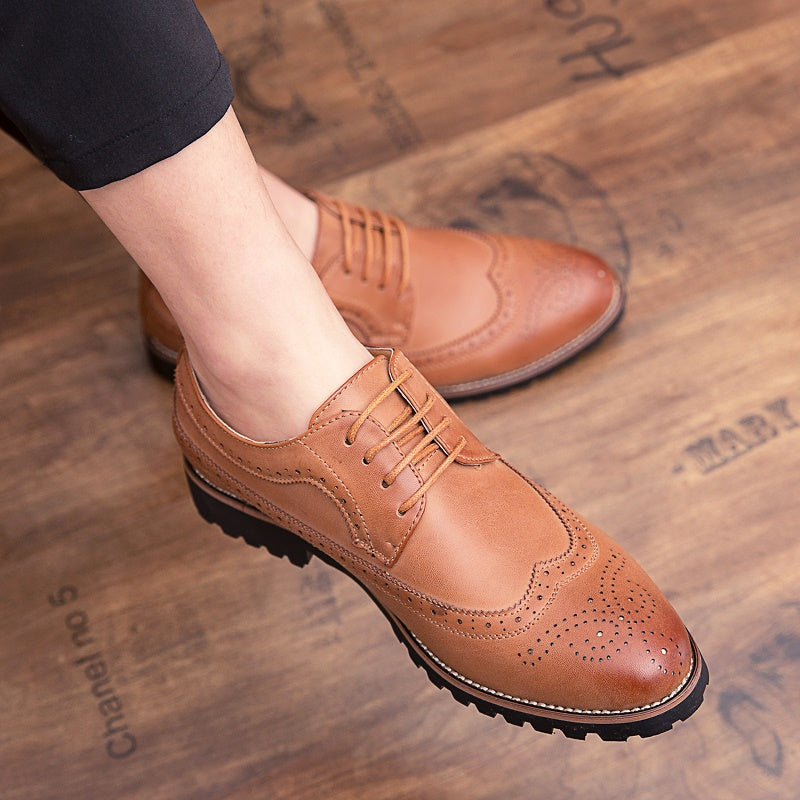 Men's shoes autumn breathable British leather shoes