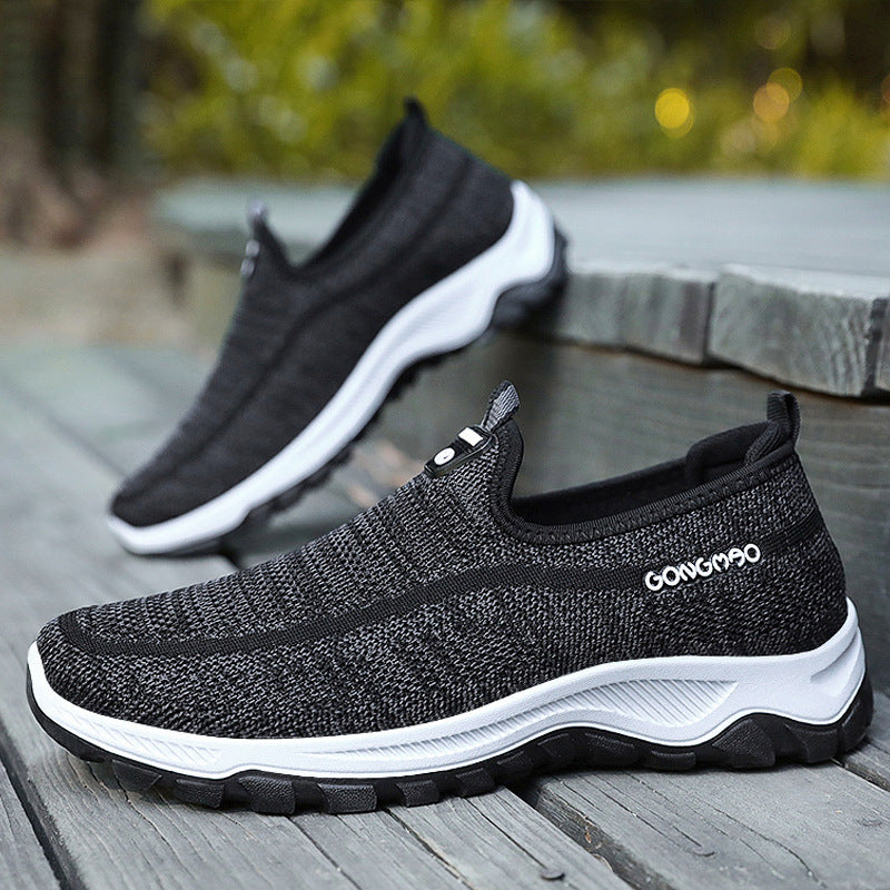 Men's Shoes Casual Flying Woven Men's Shoes Lazy Walking Shoes Casual Dad Shoes Old Beijing Cloth Shoes