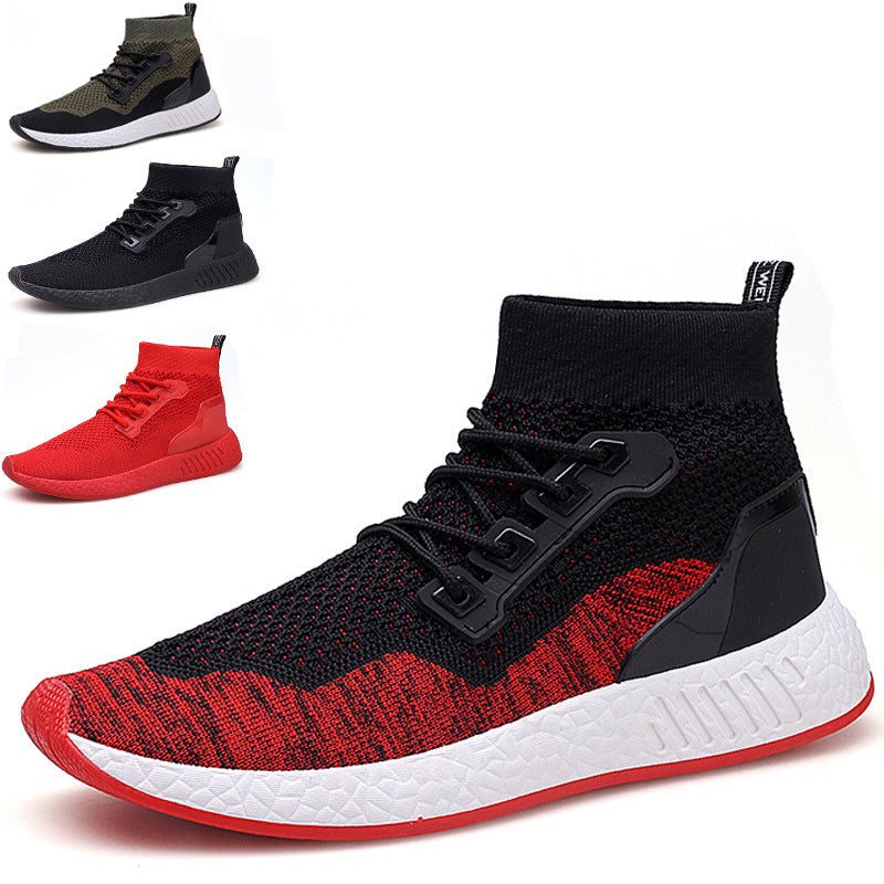 Flying woven line breathable running shoes