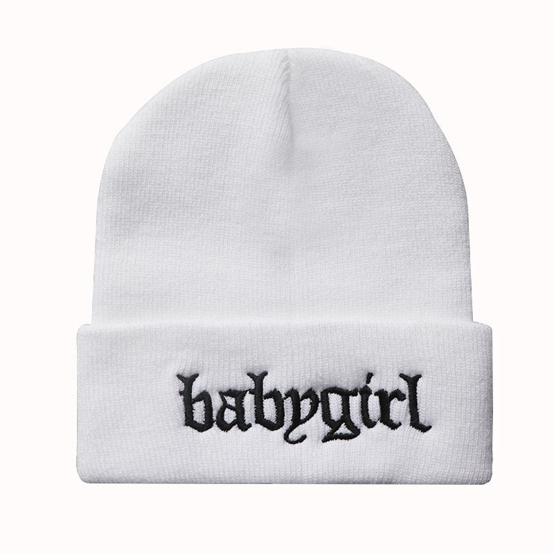 Embroidered Knitted Hat Warm Pullover Hip Hop