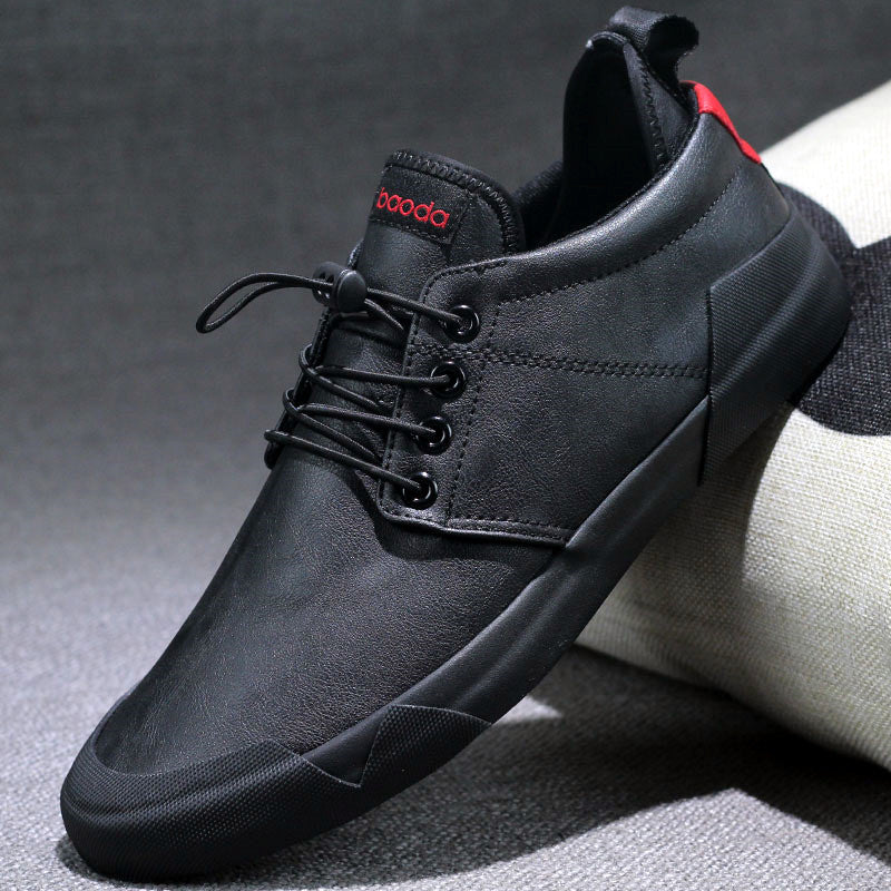 Fashion men shoes lace-up leather casual shoes Upper Material: PU Outsole Material: Rubber Closure Type: Lace-Up Fit: Fits true to size, take your normal size Shoes Type: Basic Pattern Type: Solid Department Name: Adult Feature: Breathable Feature: Waterp