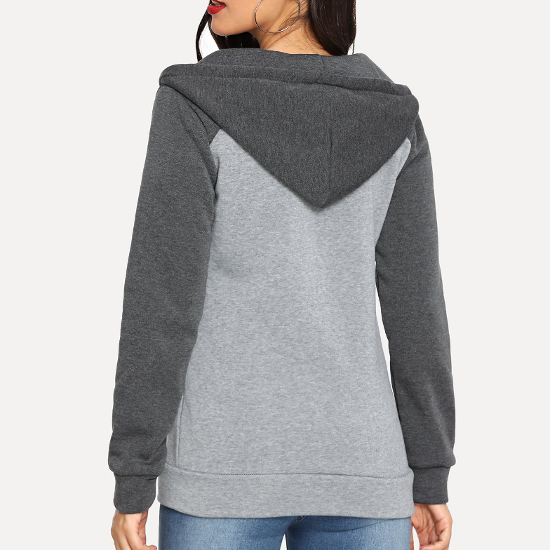 Colorblock Hooded Pullover Sweatshirt