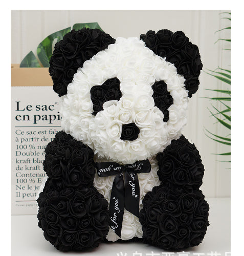 Valentine's Day Gift Rose Bear Eternal Flower Rose Teddy Bear PE Foam Bear 25cm Valentines Day