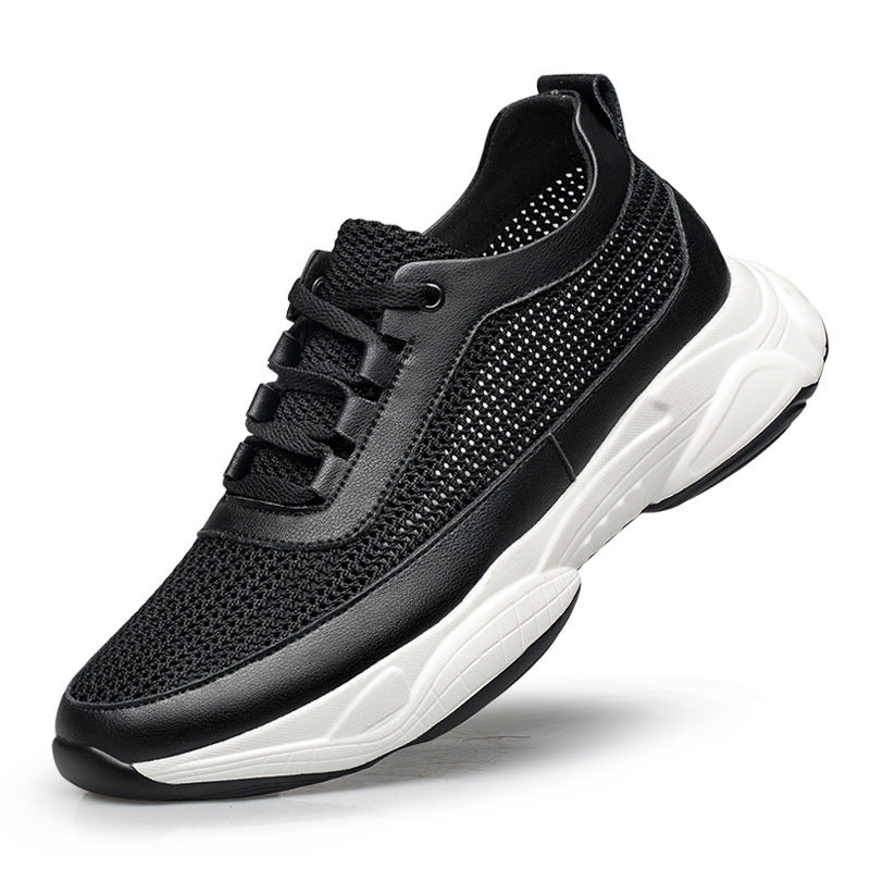 Summer New Height Increasing Insole Black Casual Men's Sneaker