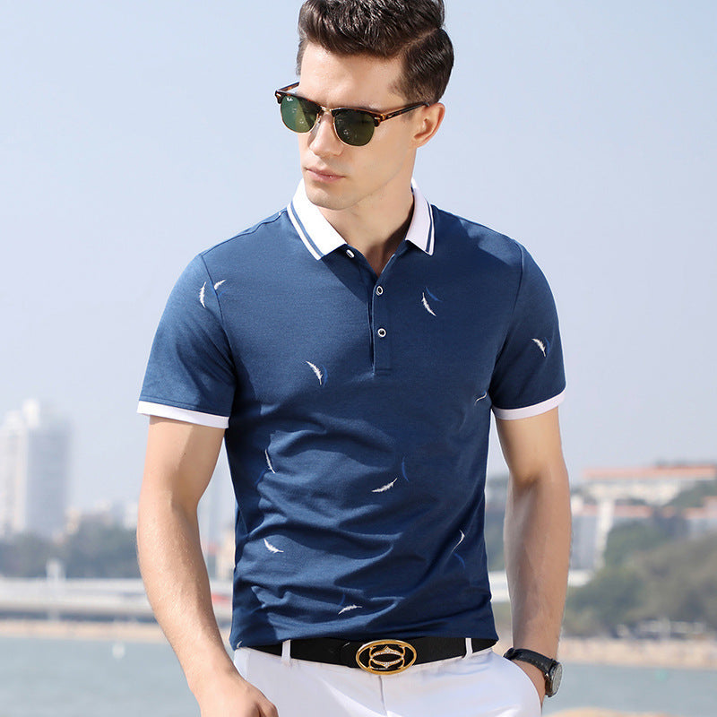 Cotton lapel short sleeve