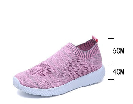 Spring new low help female flying woven mesh round head flat with single shoes deep mouth set foot comfortable flat bottom large code tide