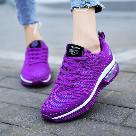 Flying Woven Air Cushion Casual Sports  Platform Womens Travel Shoes