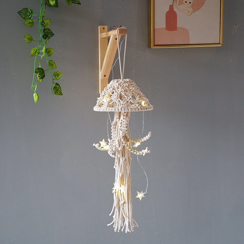 Handmade Cotton String Woven Pendant Creative Jellyfish Shape Children's Room Bedroom Hanging Decoration